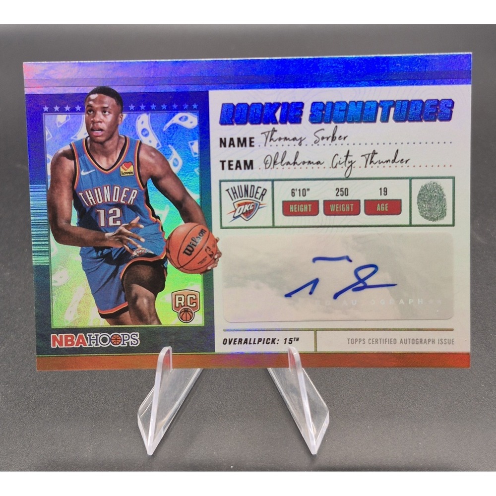 2026 NBA Hoops Thomas Sorber #HRS-TS Hoops Rookie Signature Rainbow Foil Thunder